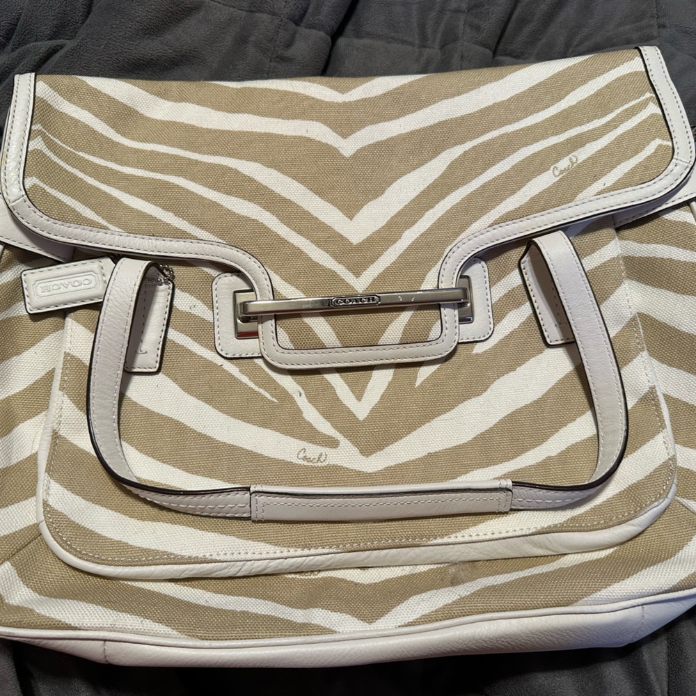 Coach zebra print briefcase